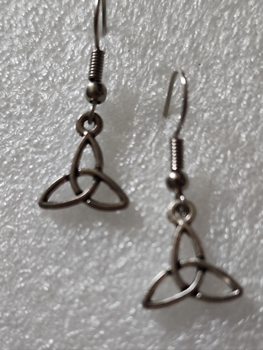Hand Crafted Silver Celtic Trinity Knot Drop Earrings